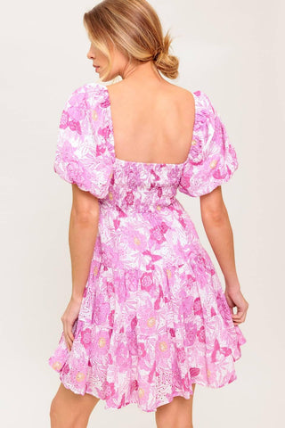 MEADOW RHYTHM WOVEN EYELET MINI DRESS