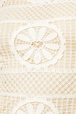 PRETTIEST ENERGY CREAM LACE MIDI DRESS