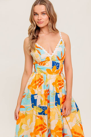 DAWN PETAL KISS WOVEN MIDI DRESS