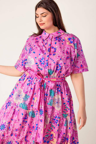 CELESTIAL SKIES WOVEN MIDI DRESS