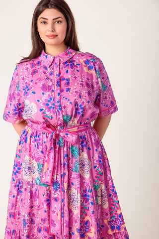 CELESTIAL SKIES WOVEN MIDI DRESS
