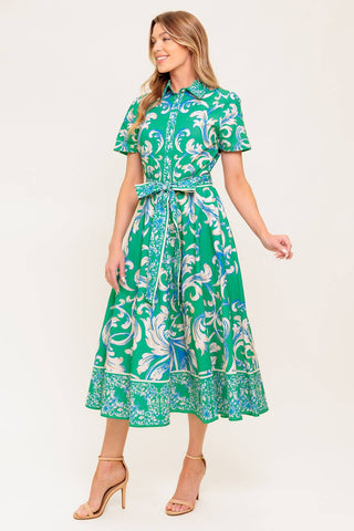 SUMMER BOUQUET WOVEN MIDI DRESS
