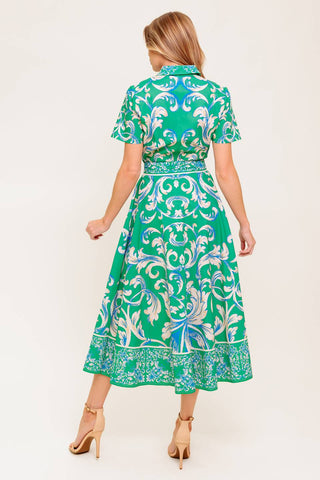 SUMMER BOUQUET WOVEN MIDI DRESS