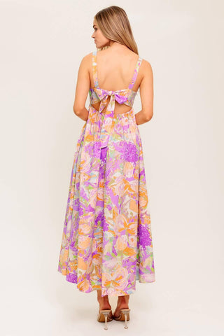 BREEZE SONG PINK WOVEN MIDI DRESS