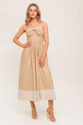 HYDRANGEA HAZE WOVEN MIDI DRESS