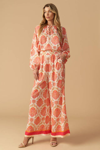 INTO THE NIGHT WOVEN WIDE LEG PANTS
