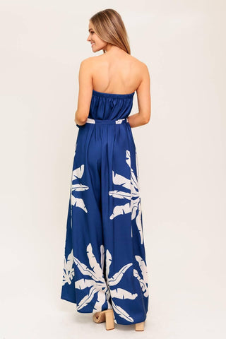 SERENE DAYS NAVY WOVEN JUMPSUIT