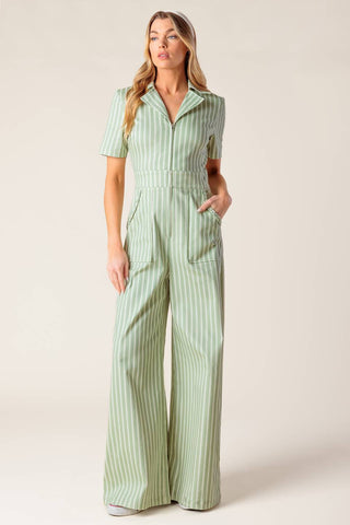 COUNT ME IN OLIVE WOVEN JUMPSUIT