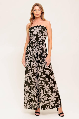 DREAMY ELEGANCE BLACK WOVEN JUMPSUIT