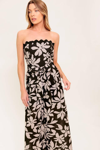 DREAMY ELEGANCE BLACK WOVEN JUMPSUIT