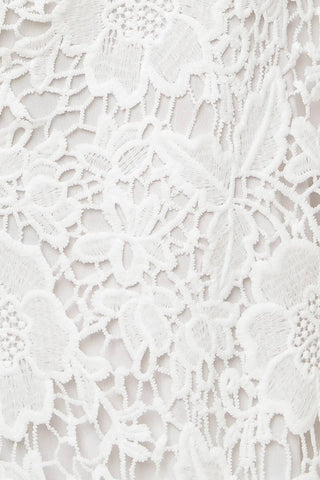 JUST ENOUGH OFF WHITE WOVEN LACE JUMPSUIT