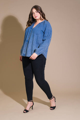 MUSING ABOUT YOU DENIM TOP