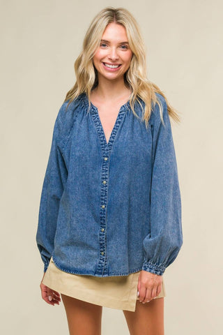 MUSING ABOUT YOU DENIM TOP