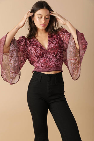 MOMENT IN TIME WOVEN CROP TOP