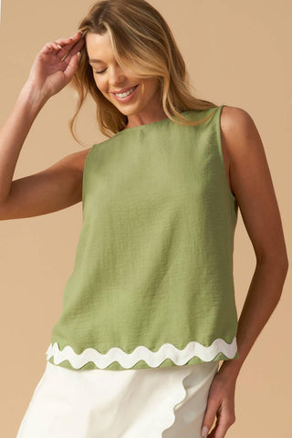 DRIFTING CURRENTS WOVEN TOP
