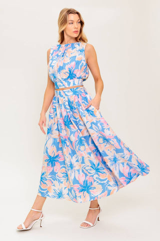 GOLDEN HOUR HARMONY WOVEN TOP AND SKIRT SET