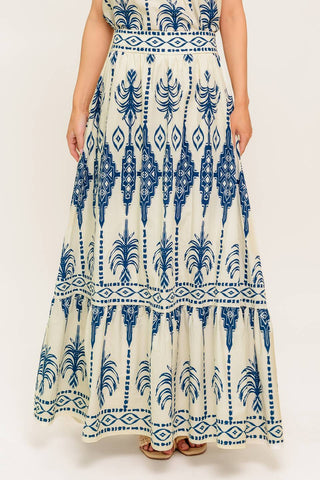 FLORAL RHYTHM WOVEN TOP AND SKIRT SET