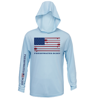 Michigan Freshwater Born SUP Flag Women's Long Sleeve UPF 50+ Dry-Fit Hoodie