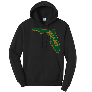 Miami Orange and Green Cotton Hoodie