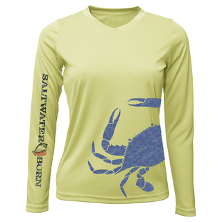 Blue Crab Wrap Women's Long Sleeve UPF 50+ Dry-Fit Shirt