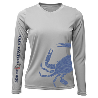 Blue Crab Wrap Women's Long Sleeve UPF 50+ Dry-Fit Shirt