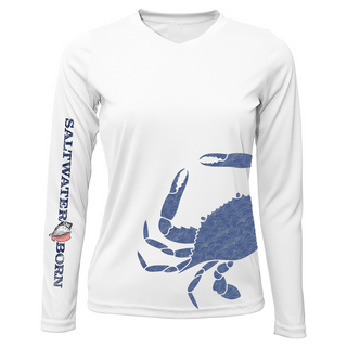 Blue Crab Wrap Women's Long Sleeve UPF 50+ Dry-Fit Shirt