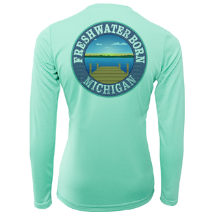 Michigan "Freshwater Heals Everything" Women's Long Sleeve UPF 50+ Dry-Fit Shirt