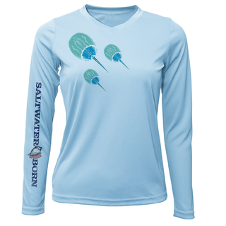 Siesta Key Horseshoe Crab Women's Long Sleeve UPF 50+ Dry-Fit Shirt