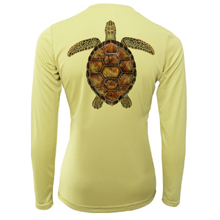 Siesta Key Realistic Turtle Women's Long Sleeve UPF 50+ Dry-Fit Shirt