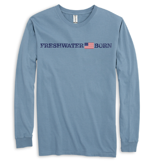 Freshwater Born Linear Logo Women's Cotton Long Sleeve Shirt