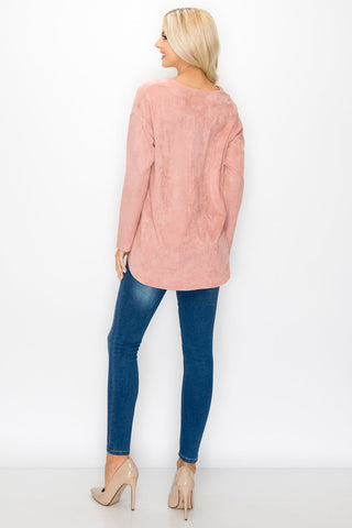 Andrea Stretch Suede Top