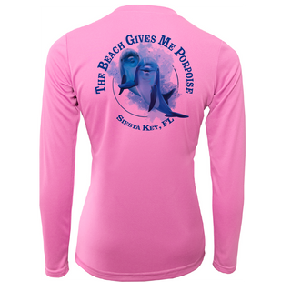 Siesta Key "The Beach Gives me Porpoise" Women's Long Sleeve UPF 50+ Dry-Fit Shirt