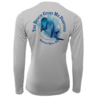 Siesta Key "The Beach Gives me Porpoise" Women's Long Sleeve UPF 50+ Dry-Fit Shirt