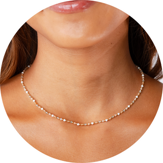 Good Fortune + Growth 2mm Metal Accent Healing Necklace