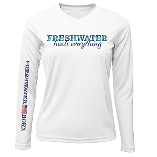 Michigan "Freshwater Heals Everything" Women's Long Sleeve UPF 50+ Dry-Fit Shirt