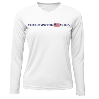 Michigan Freshwater Born Linear Logo Women's Long Sleeve UPF 50+ Dry-Fit Shirt