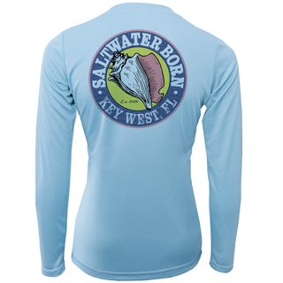 Key West, FL "Saltwater Heals Everything" Women's Long Sleeve UPF 50+ Dry-Fit Shirt
