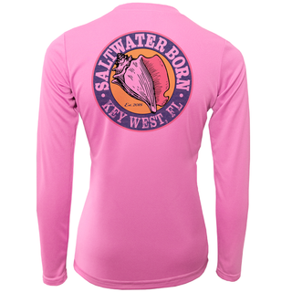 Key West, FL "Saltwater Hair...Don't Care" Women's Long Sleeve UPF 50+ Dry-Fit Shirt