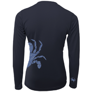 Blue Crab Wrap Women's Long Sleeve UPF 50+ Dry-Fit Shirt