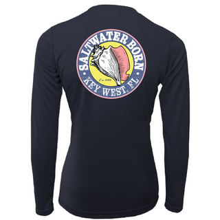 Key West, FL "Saltwater Heals Everything" Women's Long Sleeve UPF 50+ Dry-Fit Shirt