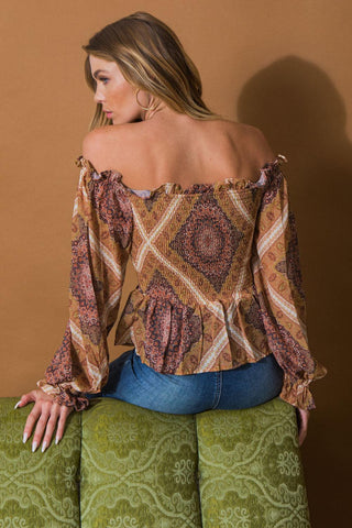 BOHO RAINBOW WOVEN TOP