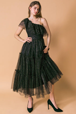 SOME FRESH AIR FUCHSIA TULLE MIDI DRESS