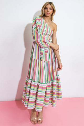 NO MATTER WHERE I GO WOVEN MIDI DRESS