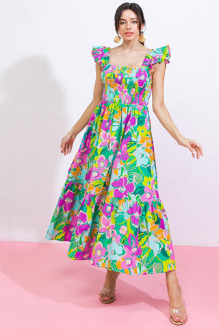 LOVE HAZE WOVEN MIDI DRESS