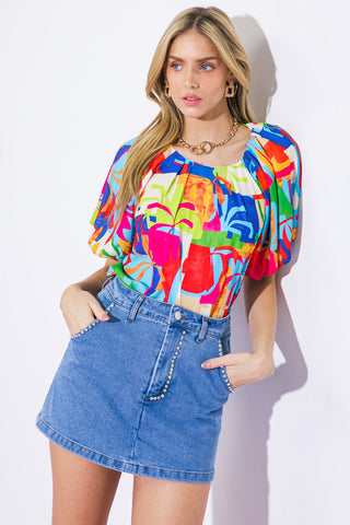 GRACEFUL BEAUTY WOVEN TOP
