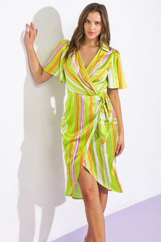 ROMANCE DREAMER SATIN WOVEN MINI DRESS