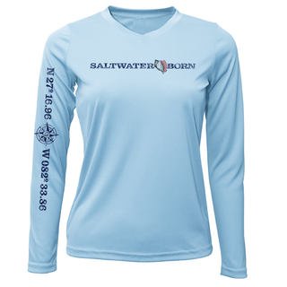 Siesta Key Saltwater Born Linear Logo Long Sleeve UPF 50+ Dry-Fit Shirt