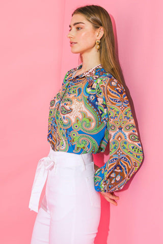 IN A GOOD PLACE WOVEN TOP
