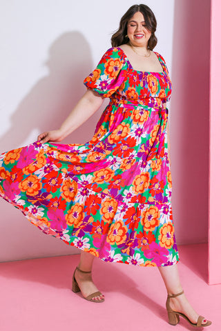 EVERYONE'S DESIRE WOVEN MIDI DRESS