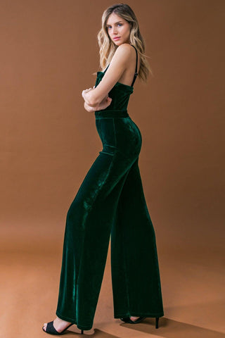 BLOW A KISS VELVET JUMPSUIT